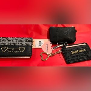 Set of 3 Juicy Couture Card Holder Waller and pouch.